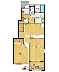 エミネンス・的 1LDKの間取図画像