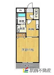 Paysage上峰 1Kの間取図画像