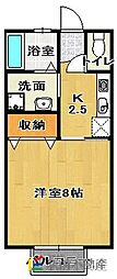 ベルクレージュ 1Kの間取図画像
