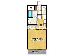 Paysage上峰 1Kの間取図画像