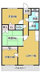 サンヴェルディ木室 3LDKの間取図画像