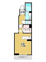 マイクレイン2 1Kの間取図画像