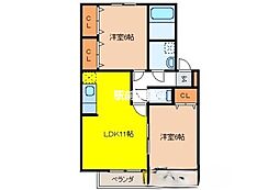 アークフラッツ3B 2LDKの間取図画像