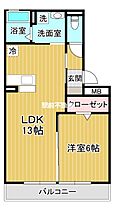 福岡県筑後市大字羽犬塚26-1（賃貸アパート1LDK・2階・44.48㎡） その2