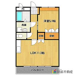 リバーサイドコスモス1 1LDKの間取図画像