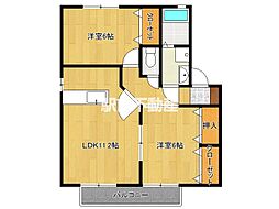 アヴァンセA 2LDKの間取図画像