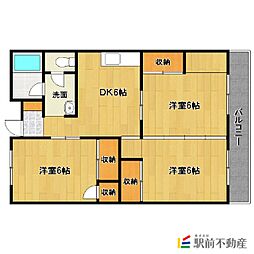 松福園ハイツ 3DKの間取図画像
