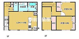 FLOW津福駅前 3LDKの間取図画像