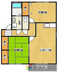 セジュールエスタシオンB 2LDKの間取図画像