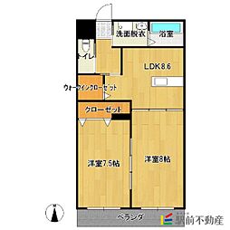 レジェンド希2 2DKの間取図画像