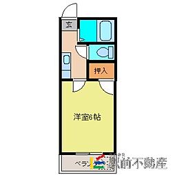 スカイグリーン 1Kの間取図画像