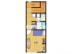 レオパレス柳川駅前 1Kの間取図画像