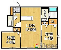 ピースファミリー 2LDKの間取図画像