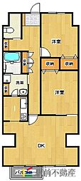 九産ビル 2LDKの間取図画像