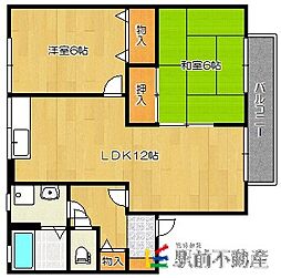 アムール・シャトーC棟 2LDKの間取図画像