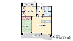 橋爪第2ビルアダージォ 2LDKの間取図画像