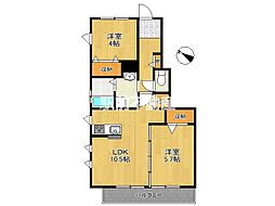 シャルム馬場 2LDKの間取図画像