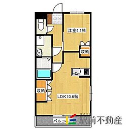 メゾンルナベリー 1LDKの間取図画像