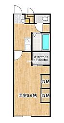 レオパレスサンライズ大川 1Kの間取図画像