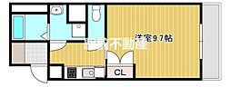 モン・ヴィラージュ大川2 ワンルームの間取図画像