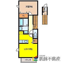 フルーブ・レゾネートB 1LDKの間取図画像