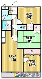 サンヴェルディ木室 3LDKの間取図画像