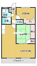 サンヴェルディ木室 2LDKの間取図画像