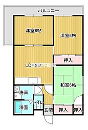 パークドミール 3DKの間取図画像