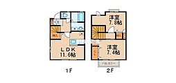 ヴィーブルコートB 2LDKの間取図画像