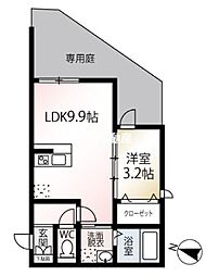 スペリオール二日市 1LDKの間取図画像