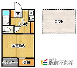 ヴィクトリー光町 1Kの間取図画像