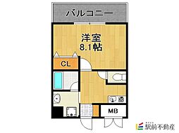 ピエモンテ二日市 1Kの間取図画像