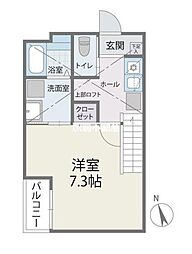 ジラフ桜ヶ丘A ワンルームの間取図画像