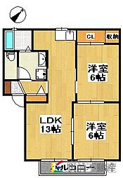 アネックス・都府楼A 3DKの間取図画像