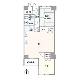 ライオンズマンション大森 2DKの間取図画像