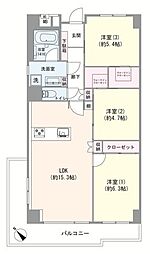 アイビハイツ南品川 3LDKの間取図画像