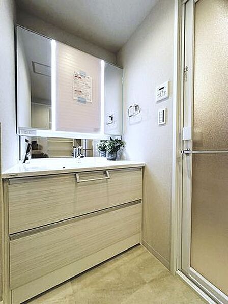 洗面台にはシャワーノズル付き。シャンプーができるほか、おそうじにも便利です。※室内の家具・小物等は販売価格に含みません。