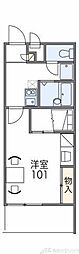 レオパレス松川 1Kの間取図画像