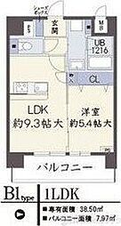 ノブレ梅北 1LDKの間取図画像