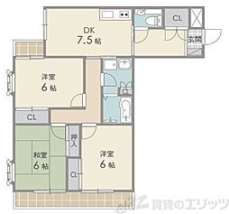 アニマン高槻阿武山 3DKの間取図画像