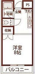グランピーノ春日 ワンルームの間取図画像