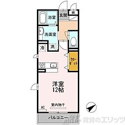 クレール西の庄 ワンルームの間取図画像