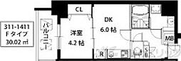 S-RESIDENCEESAKA 1DKの間取図画像