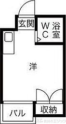 ロフティアワジ1 ワンルームの間取図画像