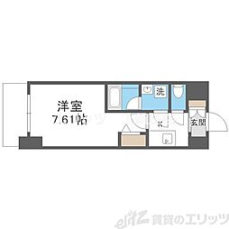 ブランシエスタ天満 8階1Kの間取り