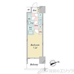 スペーシア江坂広芝町 10階1Kの間取り