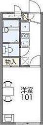 レオパレス元町 2階1Kの間取り