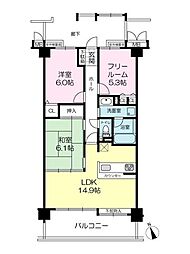 リベール加古川南2 3LDKの間取図画像