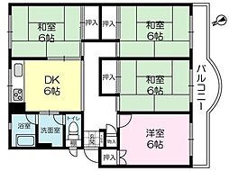 オリーブハイツ土山1号棟 4DKの間取図画像