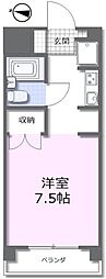 マンション福山 1Kの間取図画像